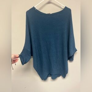 Jolie Teal Boatneck Dolman Sleeve Top